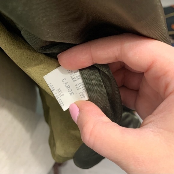 M Kalan Green Suede Leather Cardigan Jacket Large - Picture 6 of 9